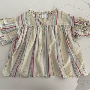Peyton & Parker Girls Ruffle Striped Blouse Size 7-8Y